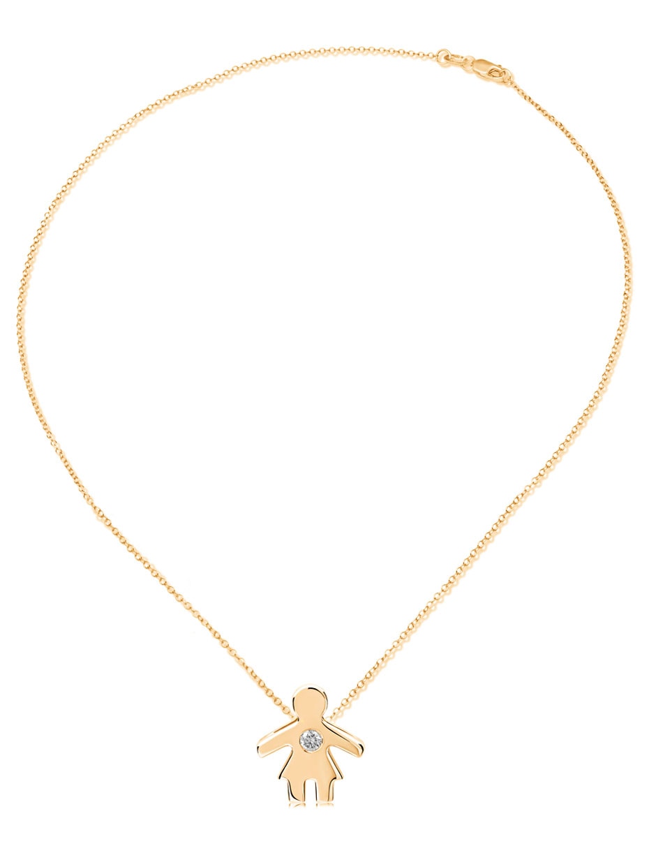 Dije de niña familia feliz de oro 14 K 2