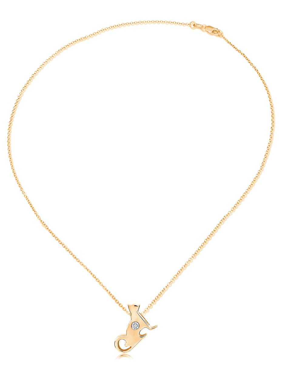Dije de gato familia feliz de oro 14 K 2