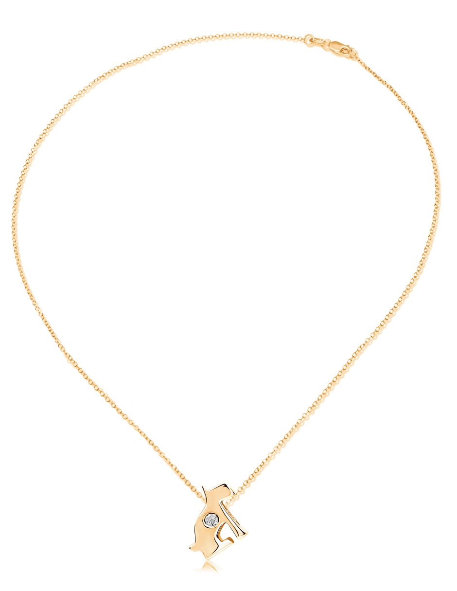 Dije de perro familia feliz de oro 14 K 2
