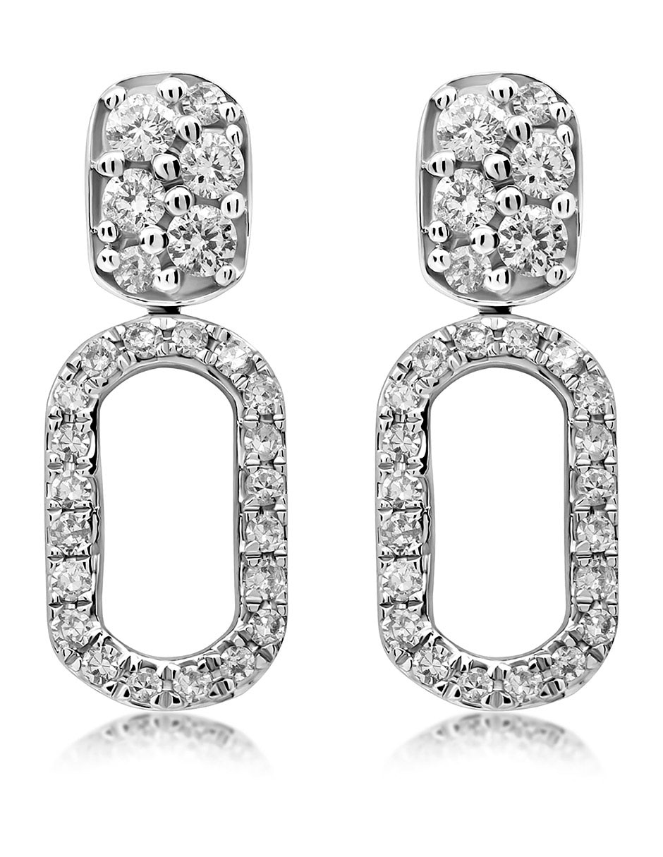Aretes de oro con acabado brillante diamante