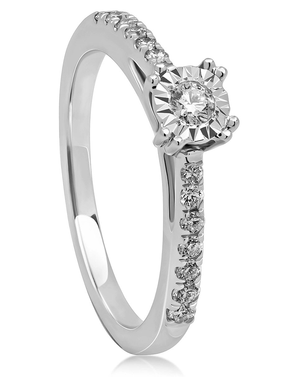 Anillo 14 k de oro diamante pavé 2