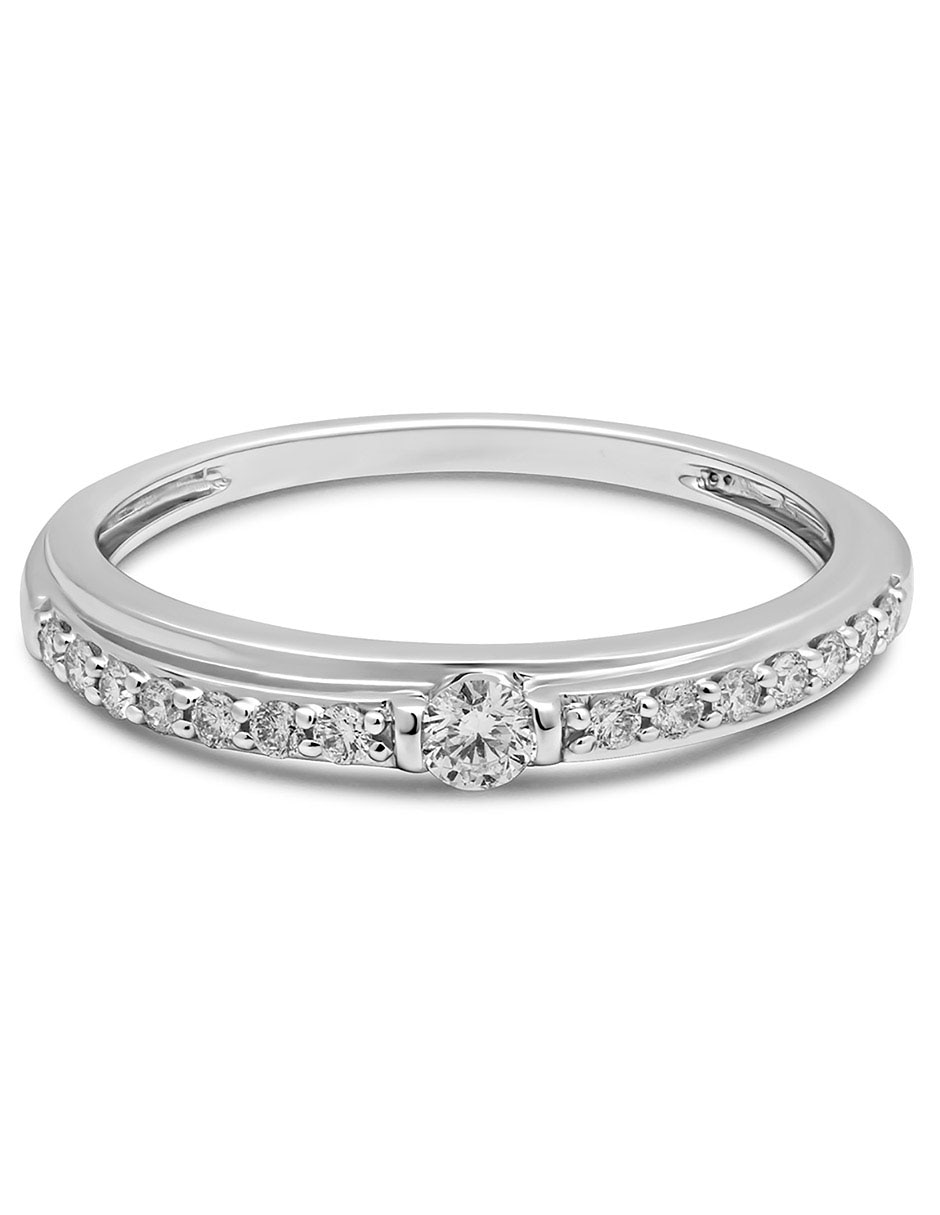 Anillo 14 k de oro diamante pavé