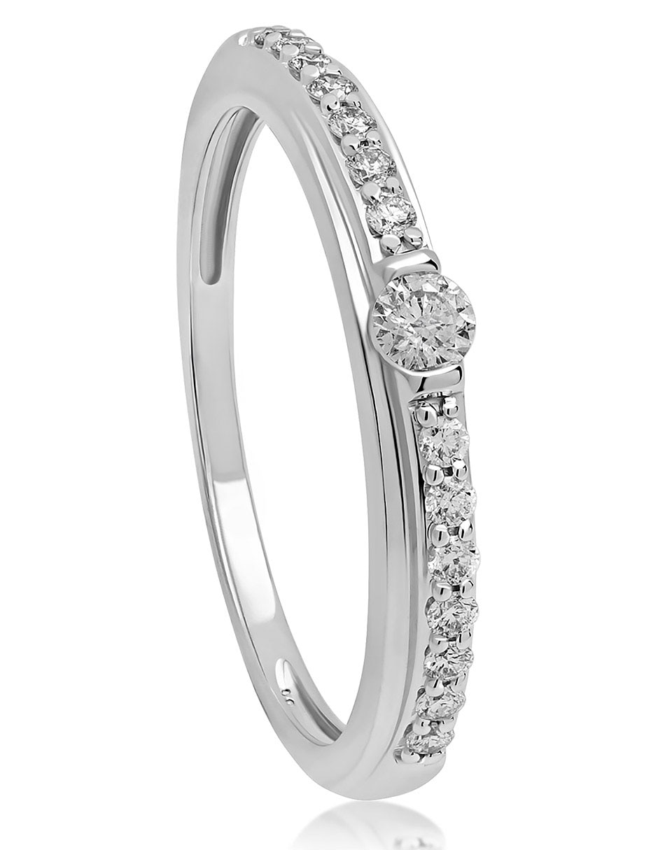 Anillo 14 k de oro diamante pavé 2