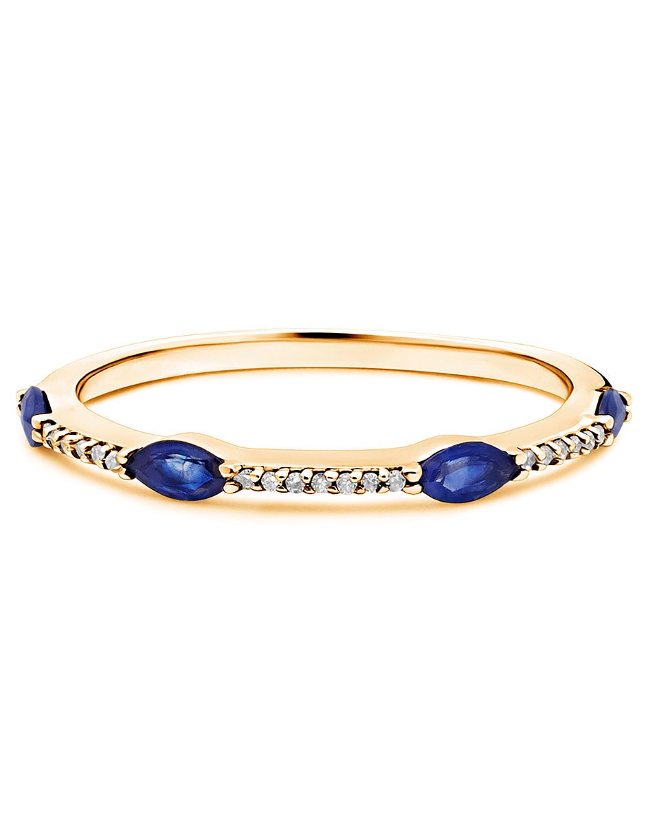 Anillo ovalado 14 k de oro topacio y diamante brillante