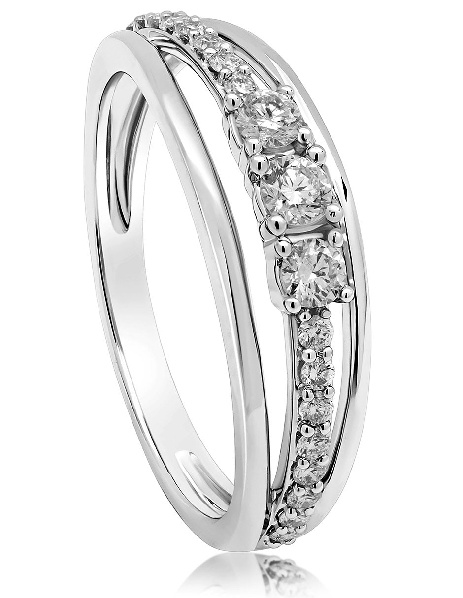 Anillo 14 k de oro diamante pavé 2