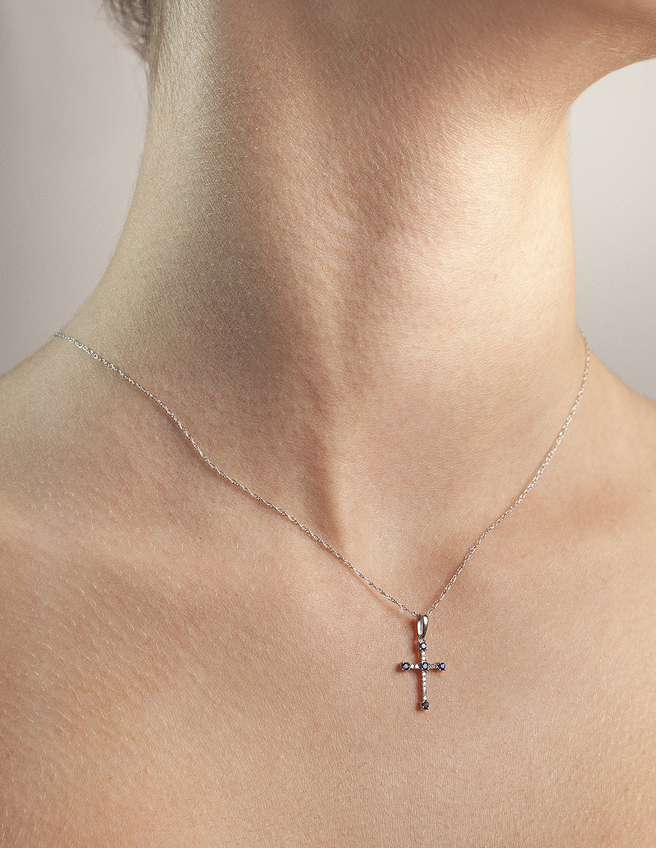 Collar de cruz de oro 14 K 3