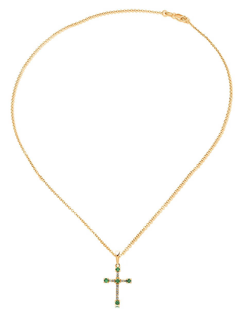 Collar de cruz de oro 14 K 2