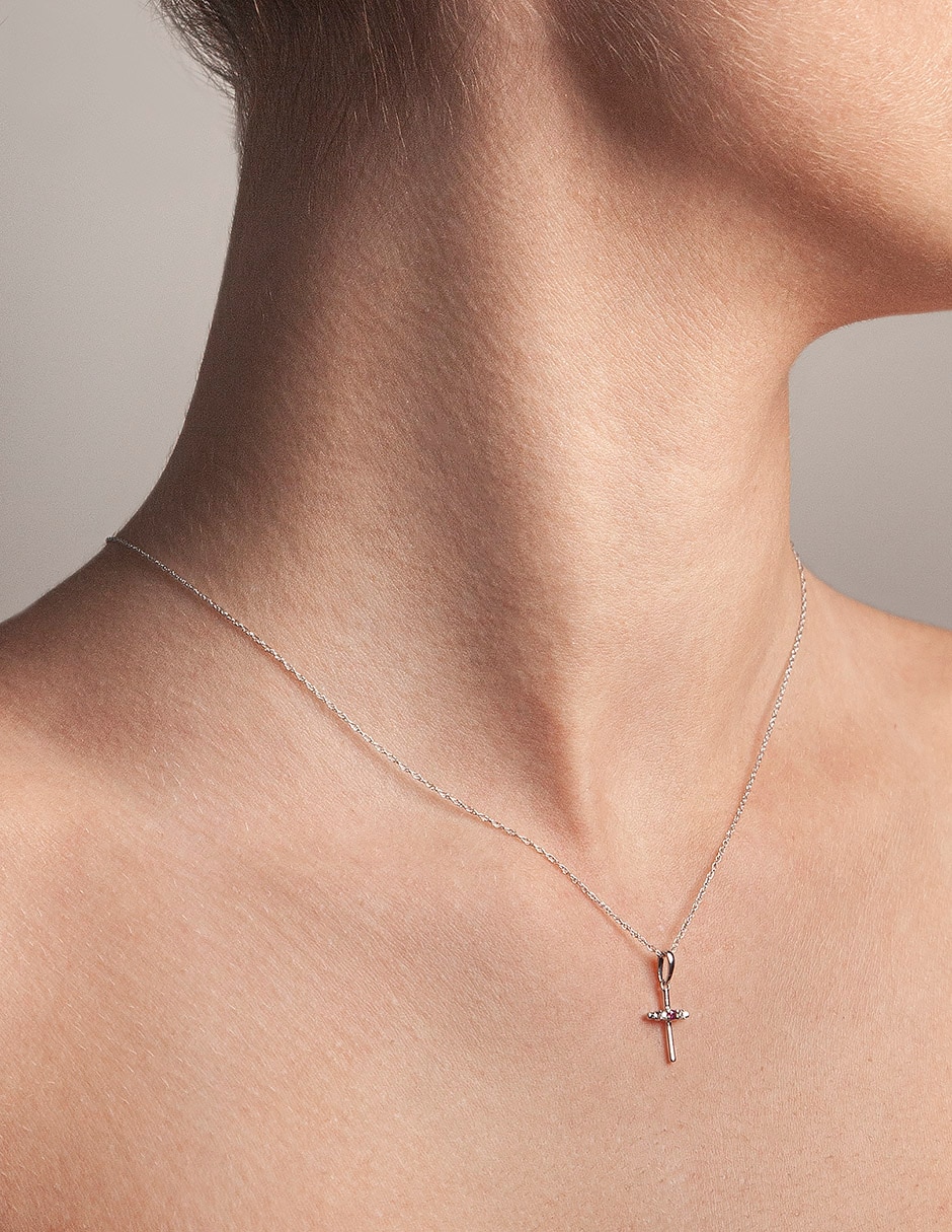 Collar de cruz de oro 14 K 3