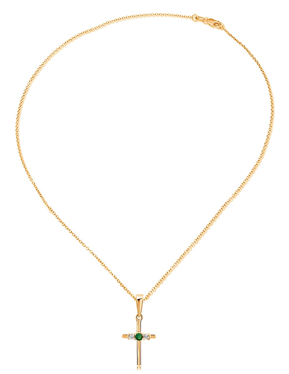 Collar de cruz de oro 14 K 2