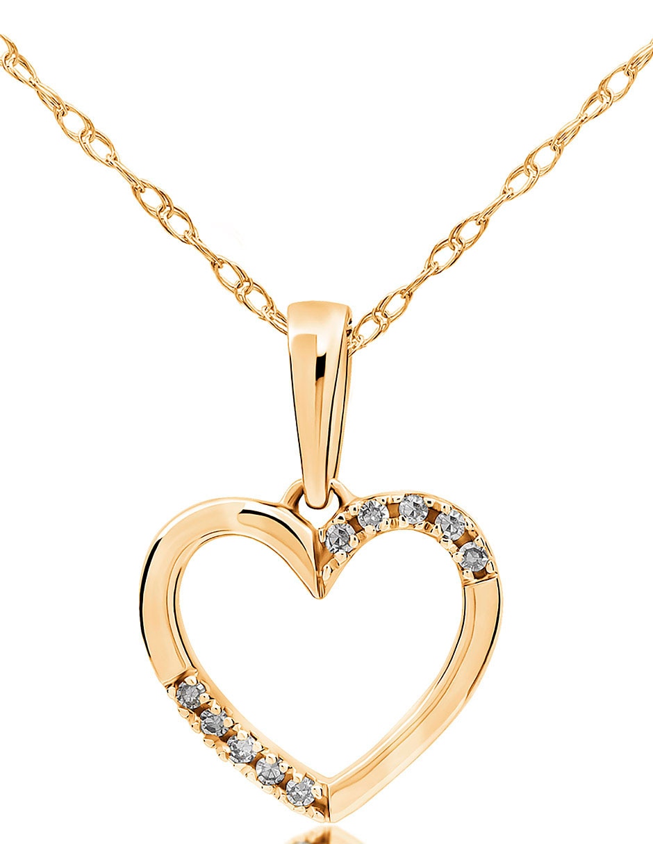 Collar de corazón de oro 14 K