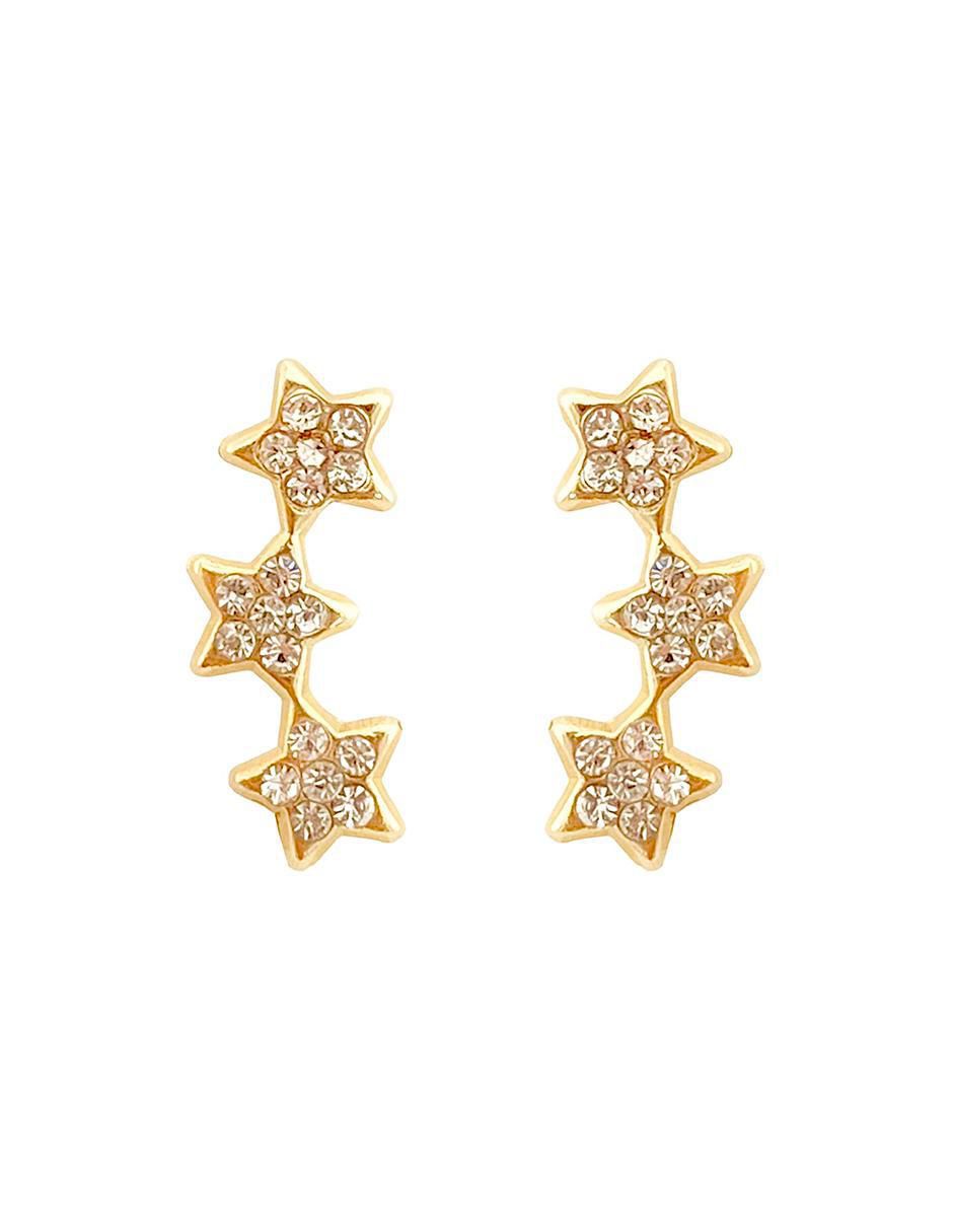 Broqueles de estrella de oro con acabado brillante zirconia Broqueles de estrella de oro con acabado brillante zirconia