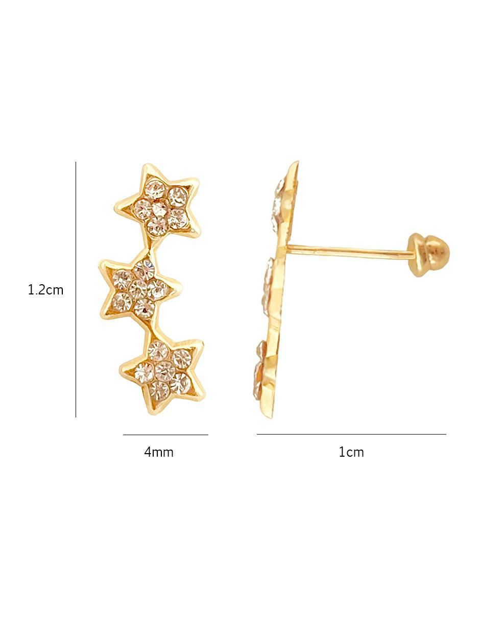 Broqueles de estrella de oro con acabado brillante zirconia 5