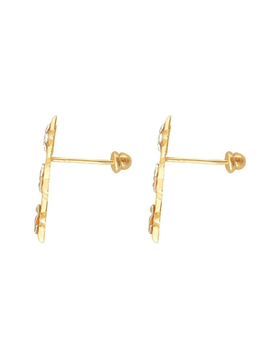 Broqueles de estrella de oro con acabado brillante zirconia 3