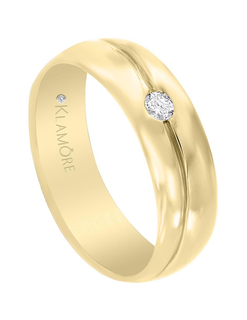 Argolla "de" oro 14 k klamore dorado diamante