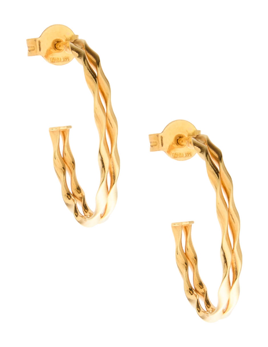 Arracadas de oro 14 K con acabado brillante 2