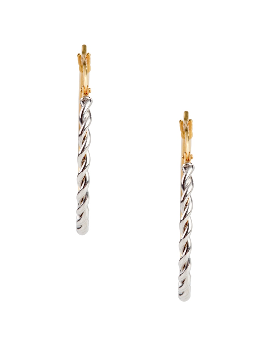 Aretes de aro redondos de oro 14 k con acabado pulido
