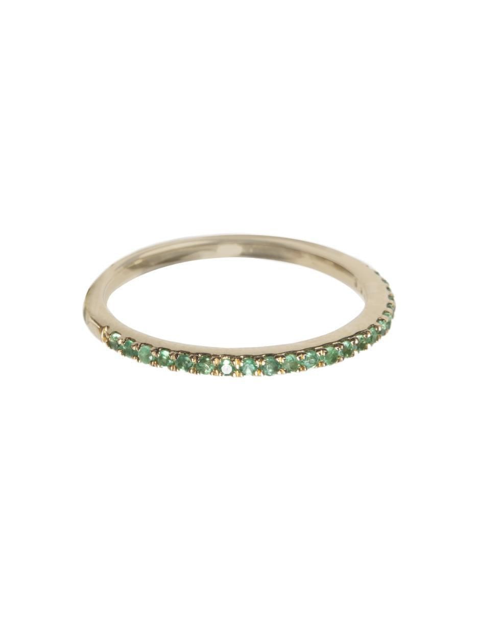 Anillo 14 k de oro esmeralda brillante