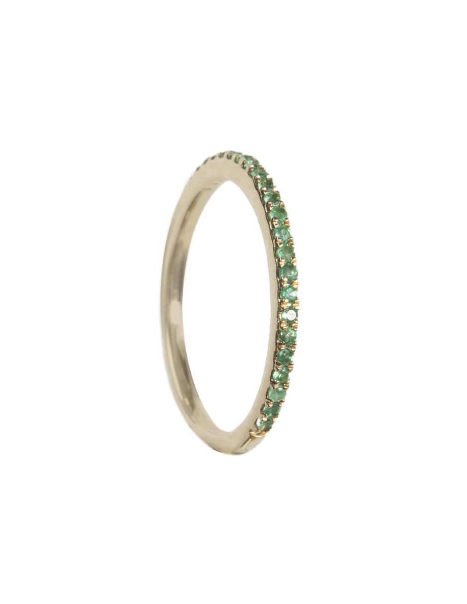 Anillo 14 k de oro esmeralda brillante 3