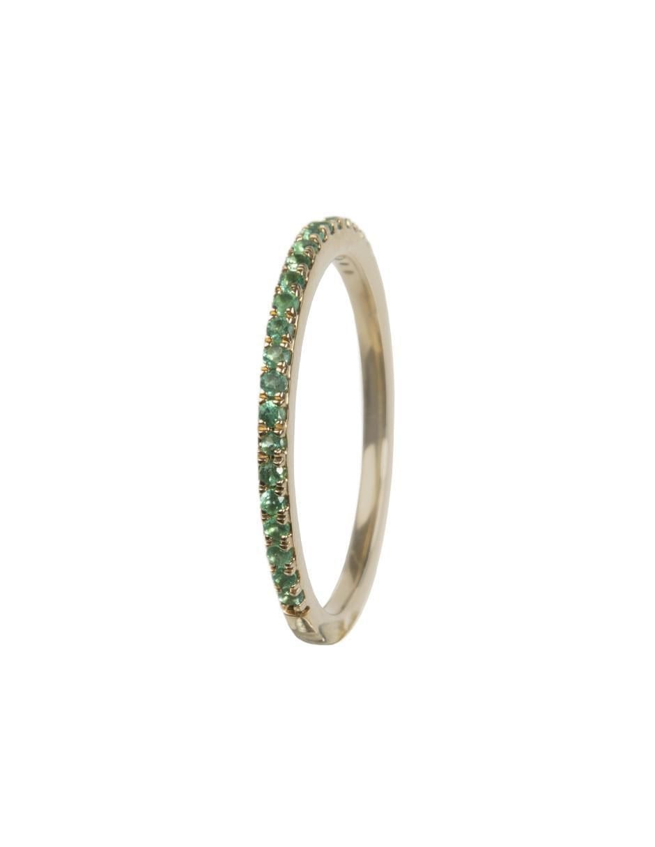 Anillo 14 k de oro esmeralda brillante 4