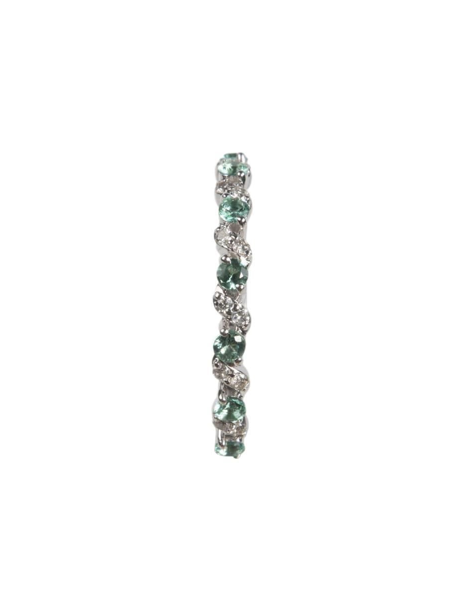 Anillo 14 k de oro esmeralda y diamante brillante 2