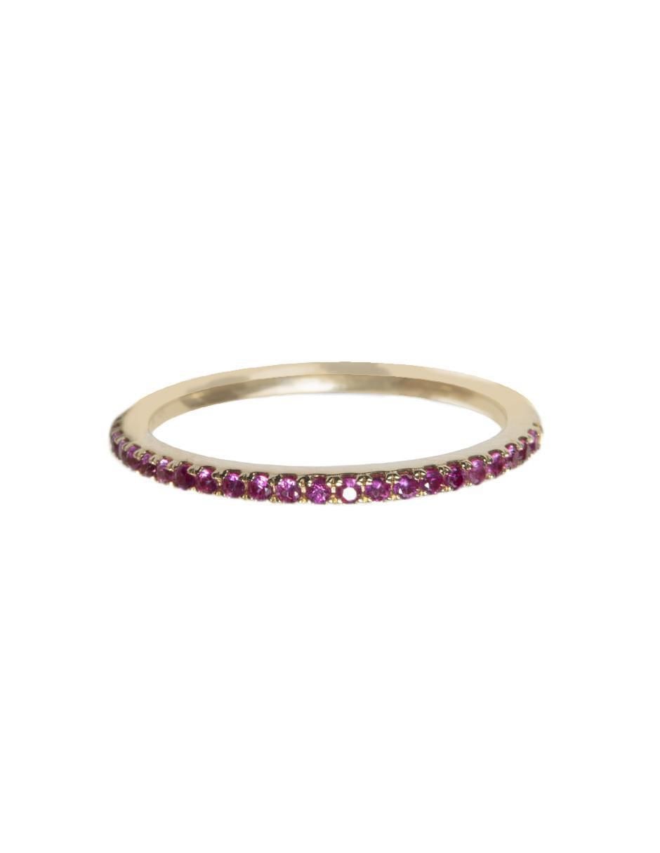 Anillo 14 k de oro rubí brillante
