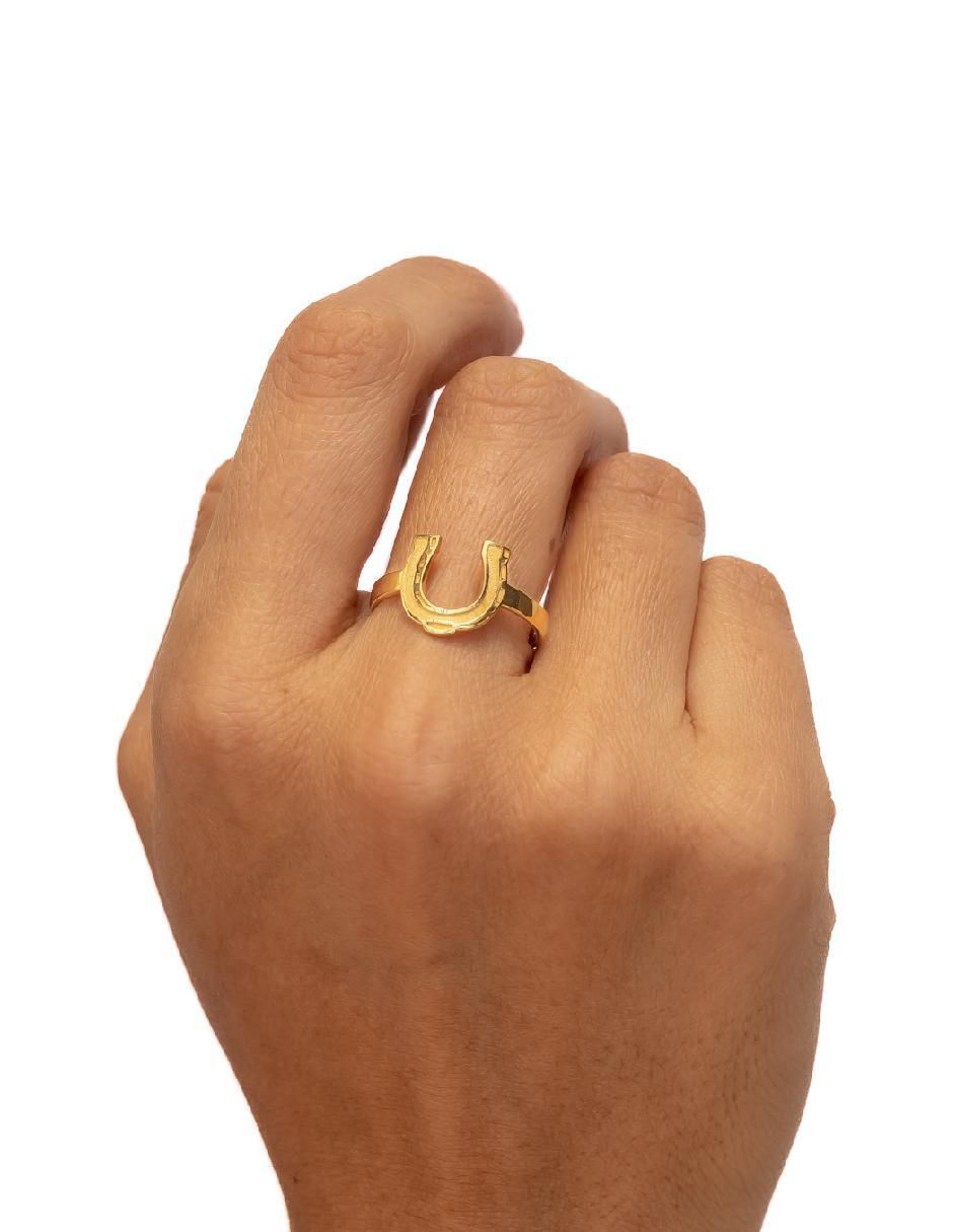 Anillo Elegancia Equina de plata P 925 con acabado baño de oro 4