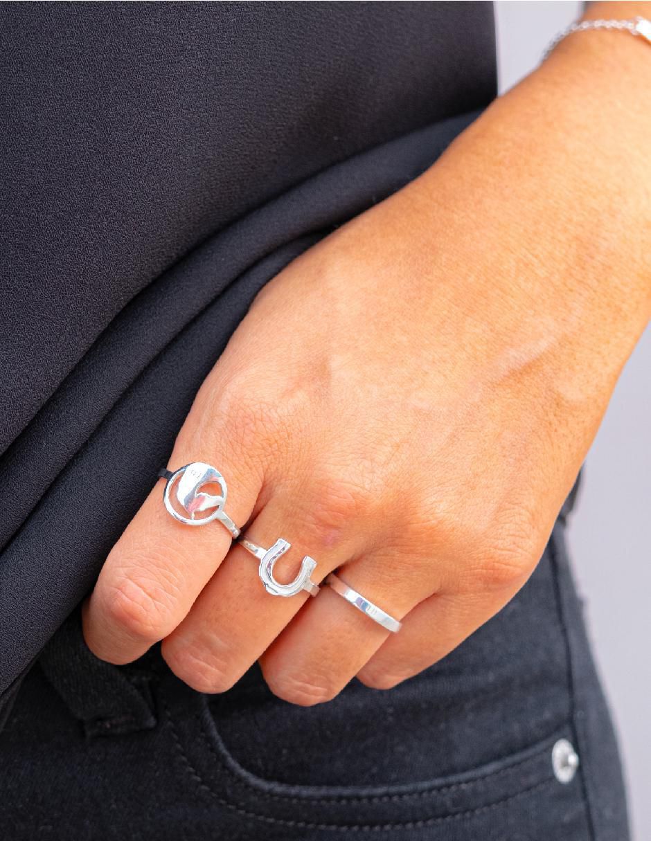Anillo Elegancia Equina de plata P 925 con acabado baño de oro 5