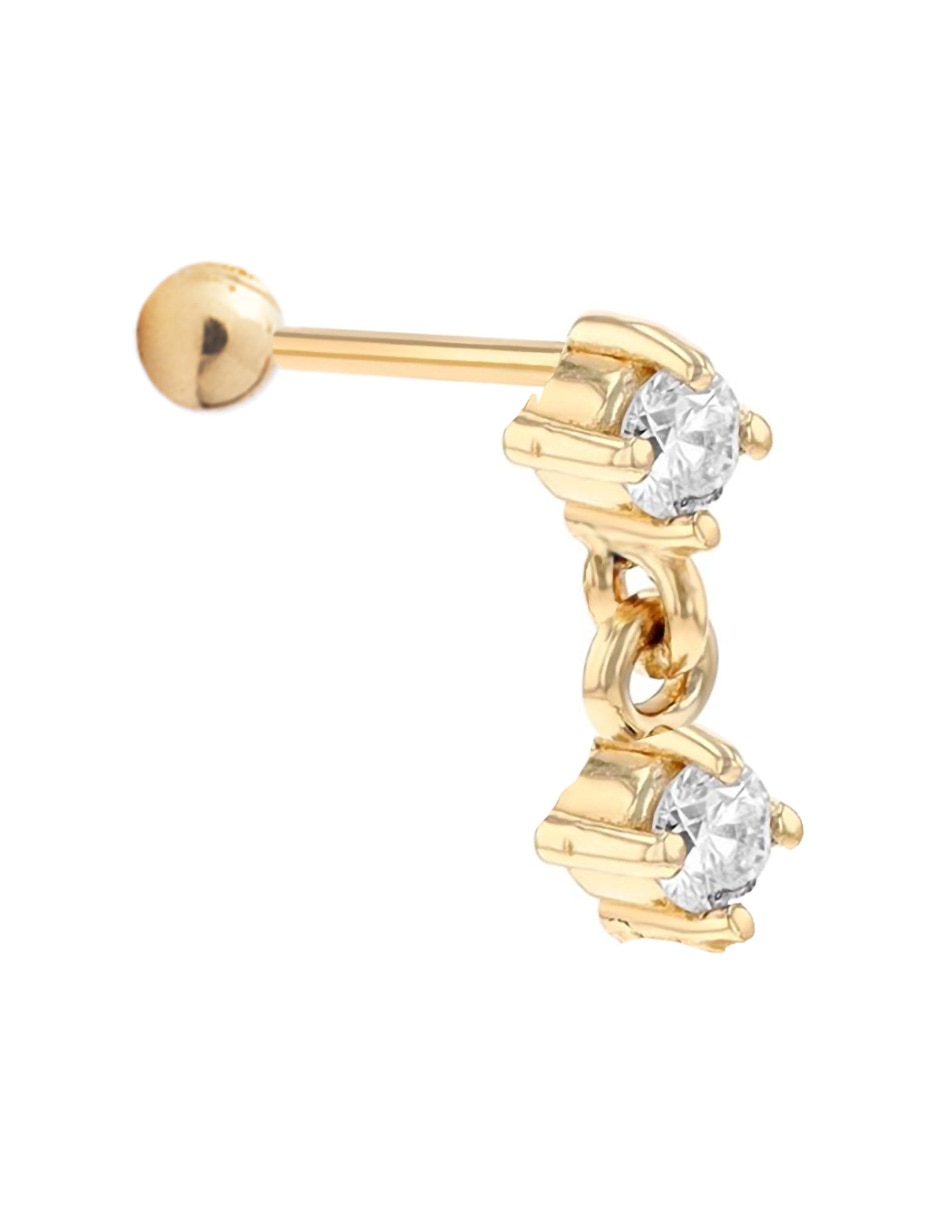 Piercing redondo  Ero Jewelry de oro 14 K con acabado pavé 2
