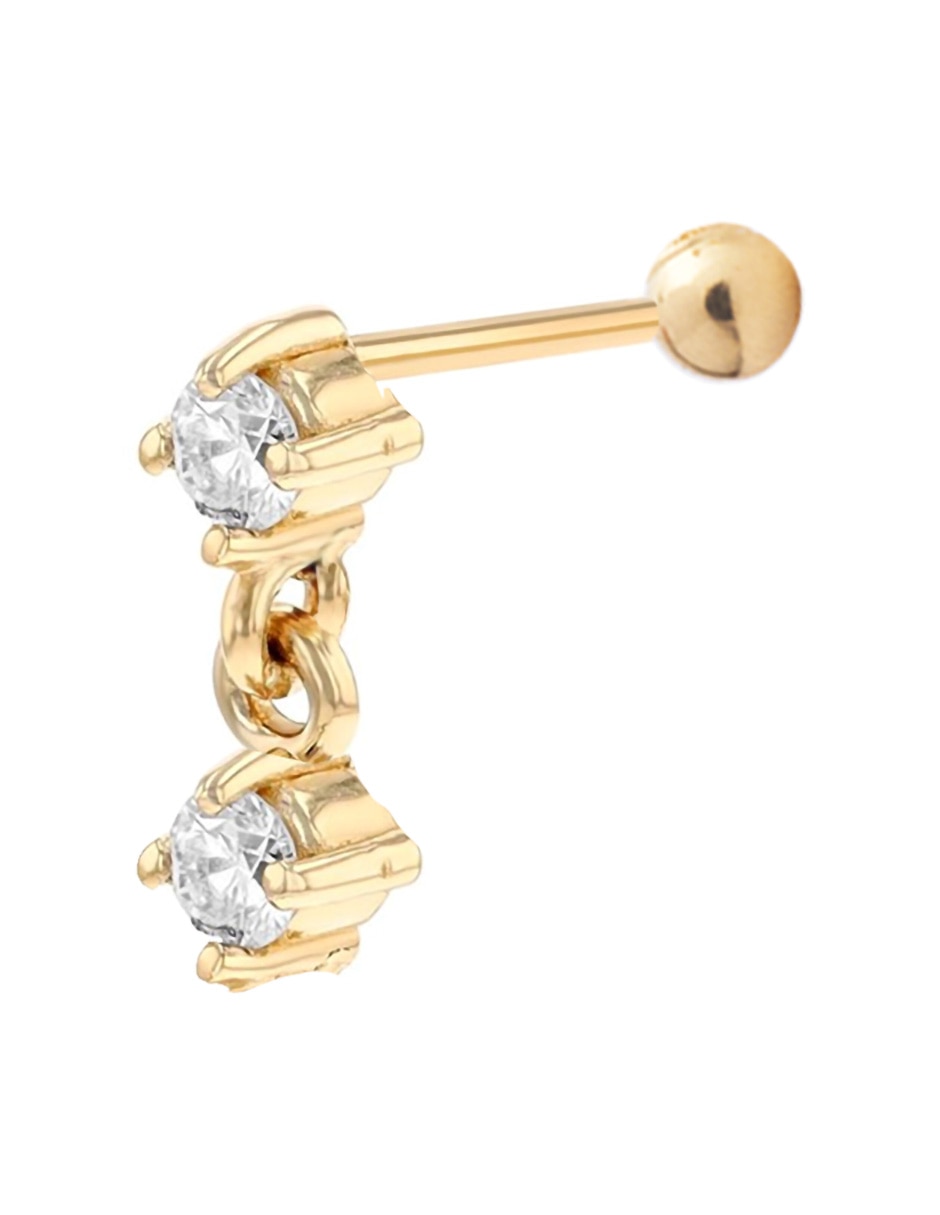 Piercing redondo  Ero Jewelry de oro 14 K con acabado pavé 3