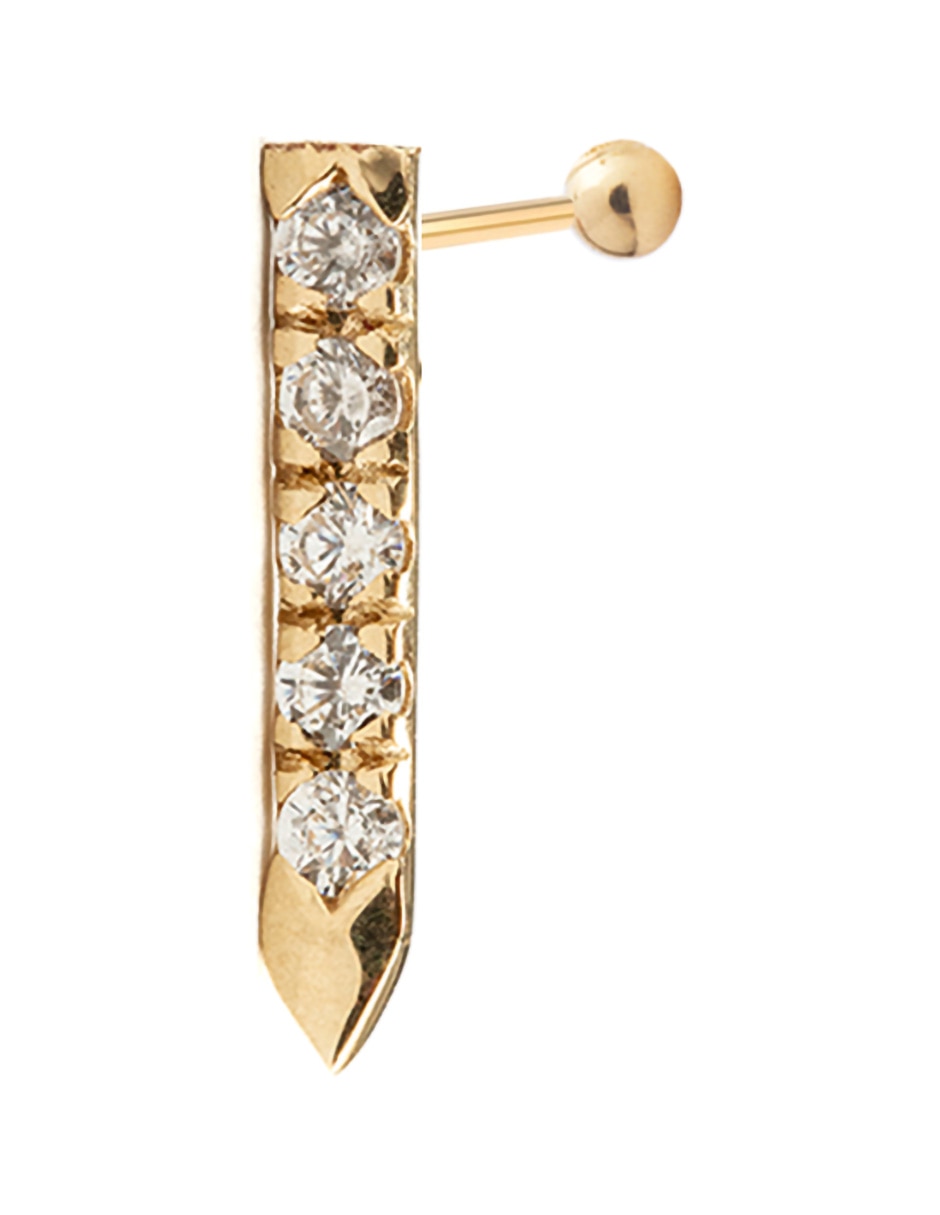 Piercing de oro amarillo 14 k con acabado pavé zirconia 2