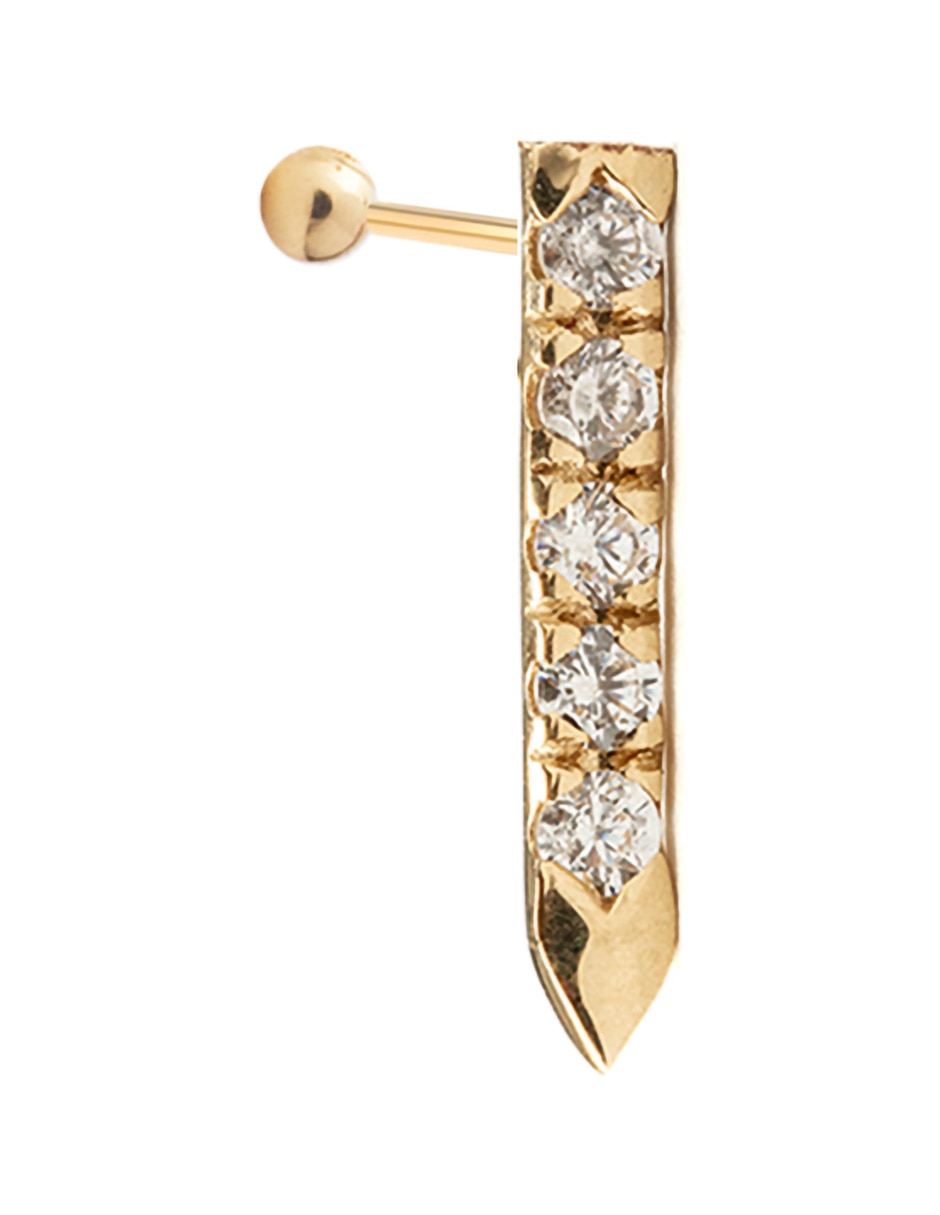 Piercing de oro amarillo 14 k con acabado pavé zirconia 3