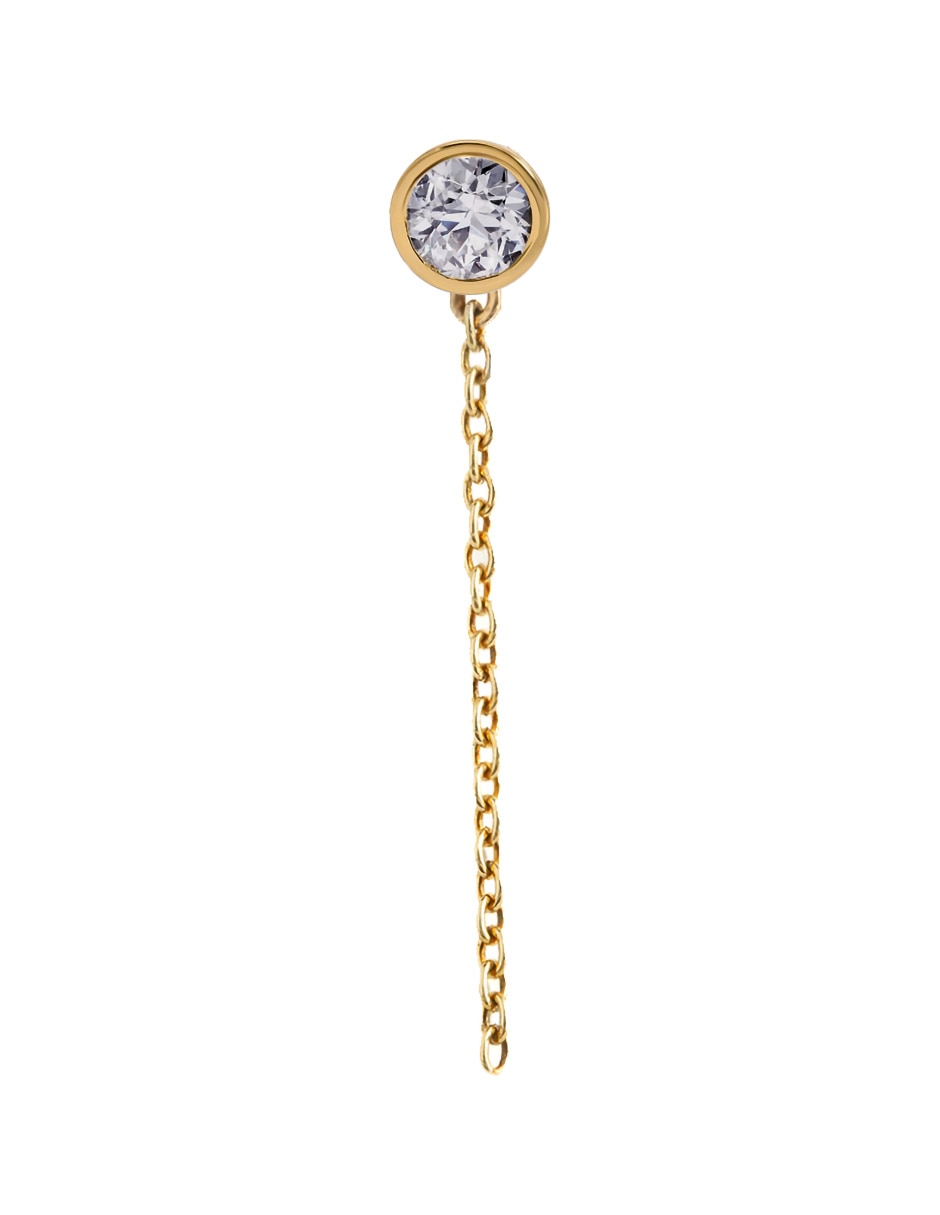 Piercing redondo Ero Jewelry de oro 14 K con acabado pavé zirconia Piercing redondo Ero Jewelry de oro 14 K con acabado pavé zirconia