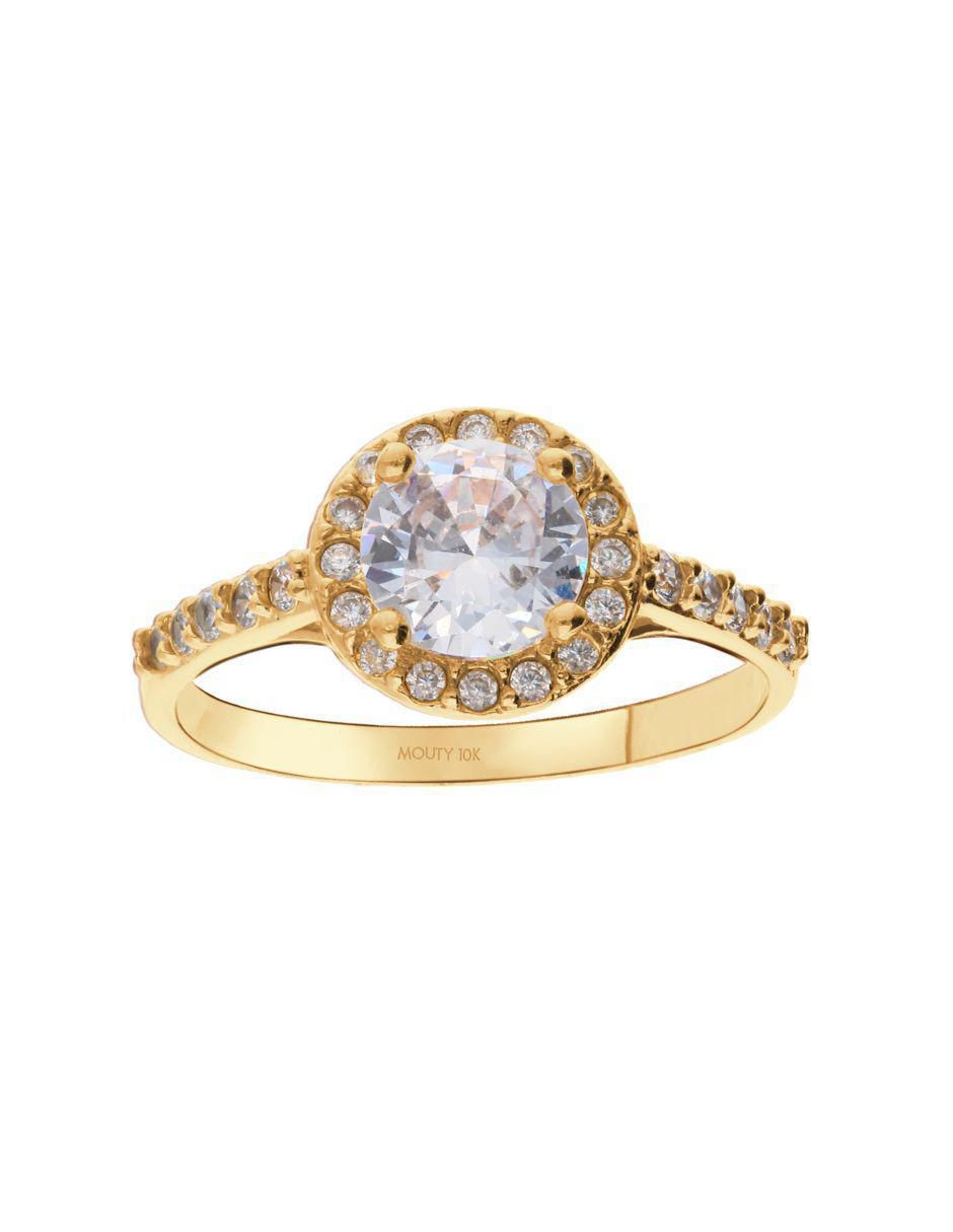 Anillo de compromiso de oro 10 k circonita 1