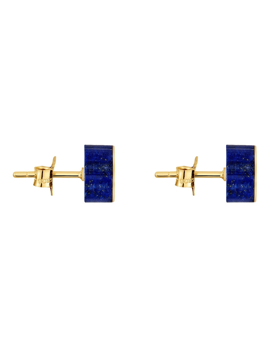 Aretes de oso 1950 de oro amarillo con acabado brillante lapislázuli 2