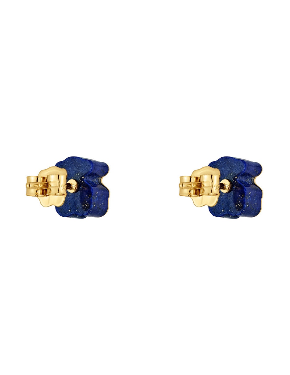 Aretes de oso 1950 de oro amarillo con acabado brillante lapislázuli 3