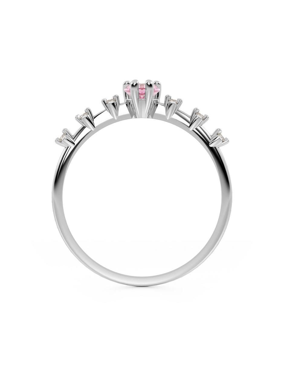 Anillo de corazón 10 k de oro zirconia brillante 2