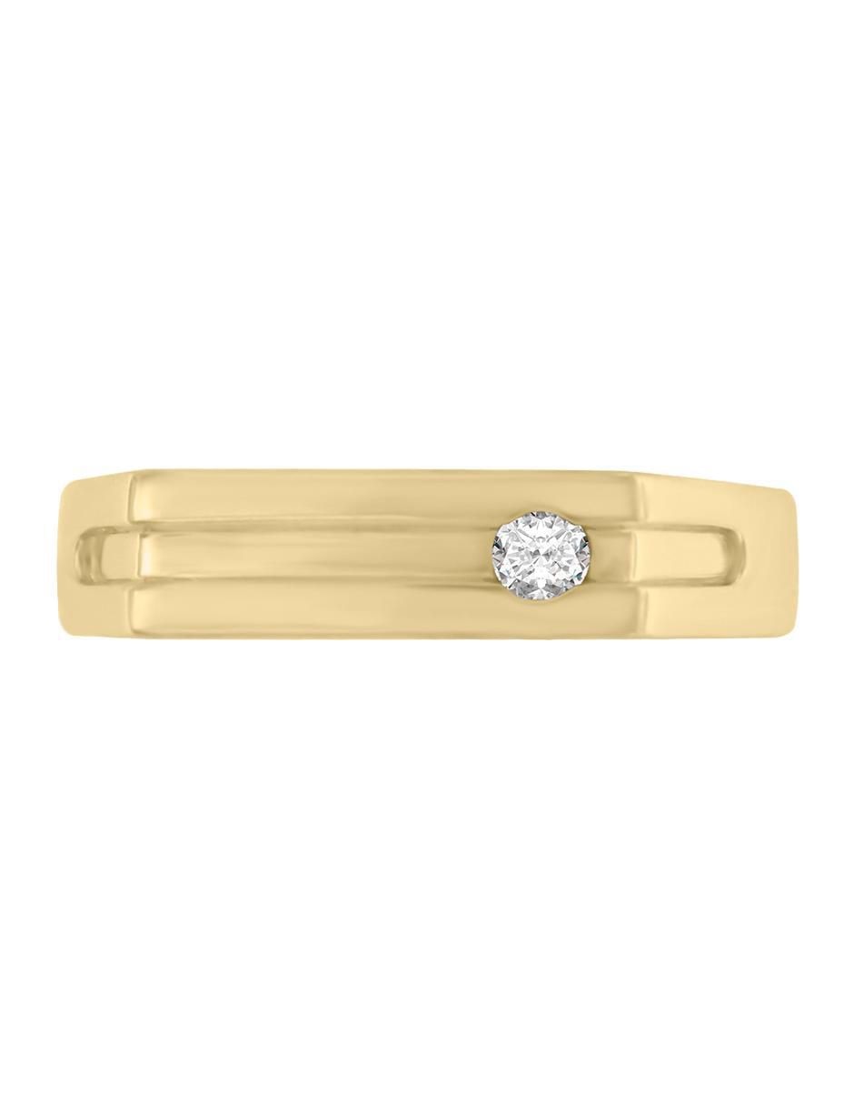 Anillo Ithan 14 k de oro diamante brillante