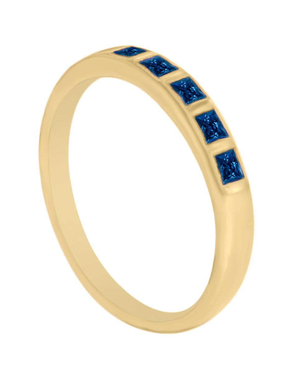 Churumbela de oro amarillo 14 k Amina zafiro 3