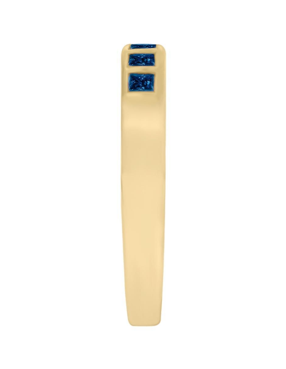 Churumbela de oro amarillo 14 k Amina zafiro 4