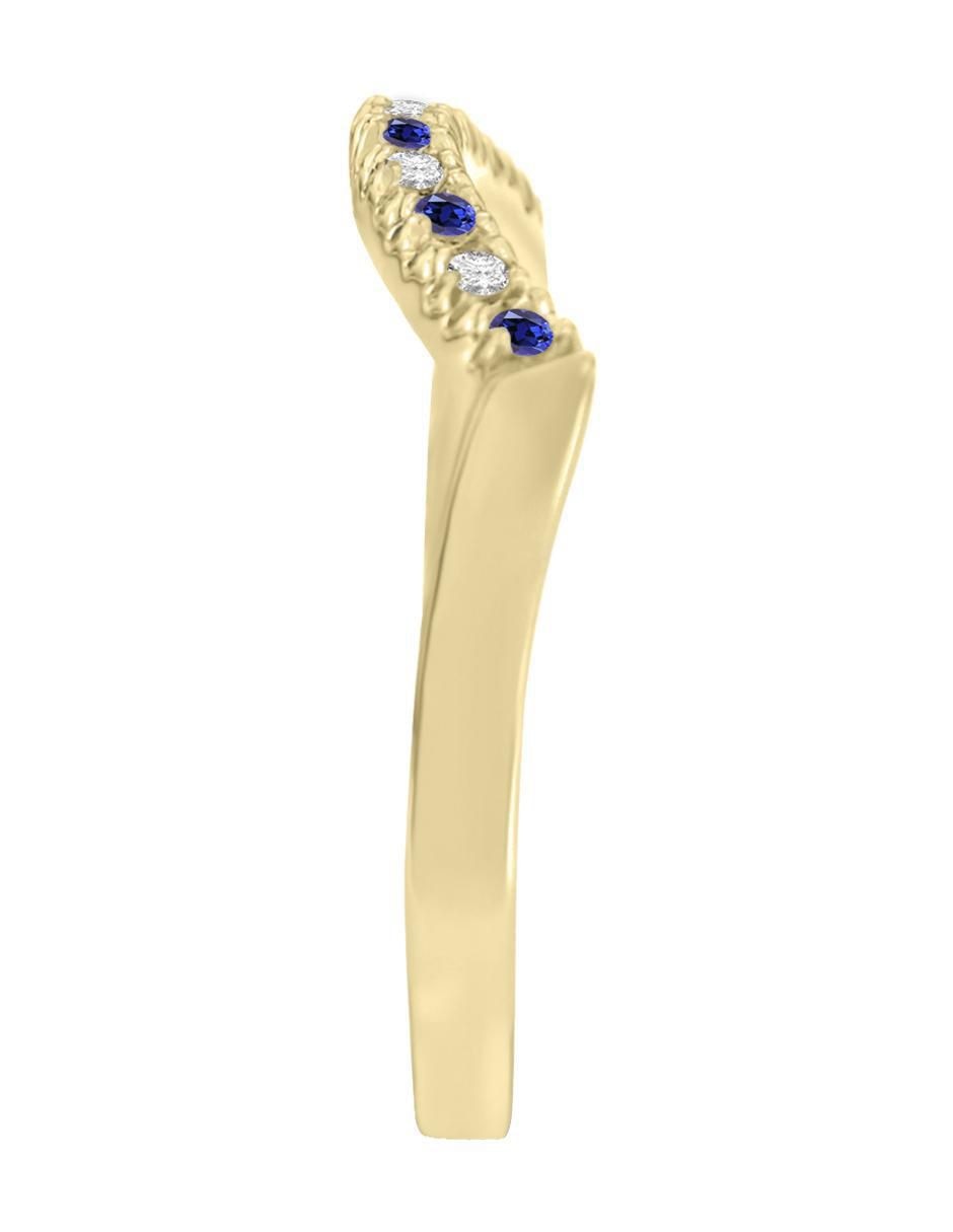 Churumbela de oro amarillo 14 k Coral zafiro y diamante 4