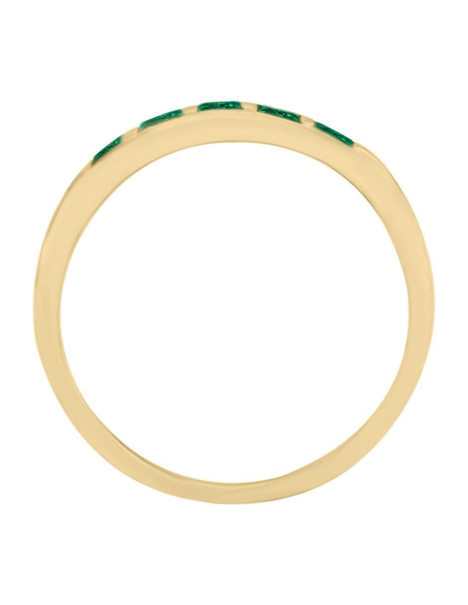 Churumbela de oro amarillo 14 k Amina esmeralda 2