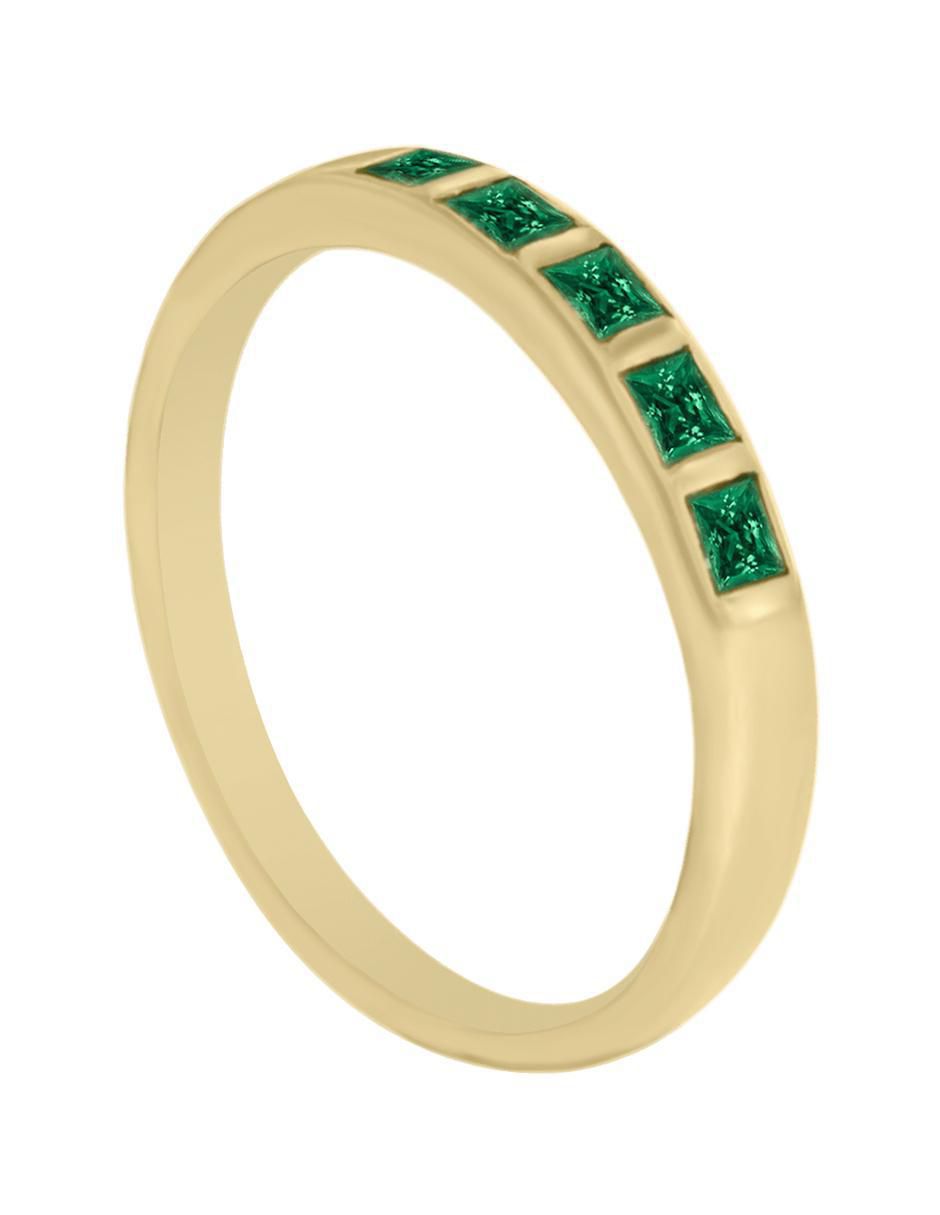 Churumbela de oro amarillo 14 k Amina esmeralda 3