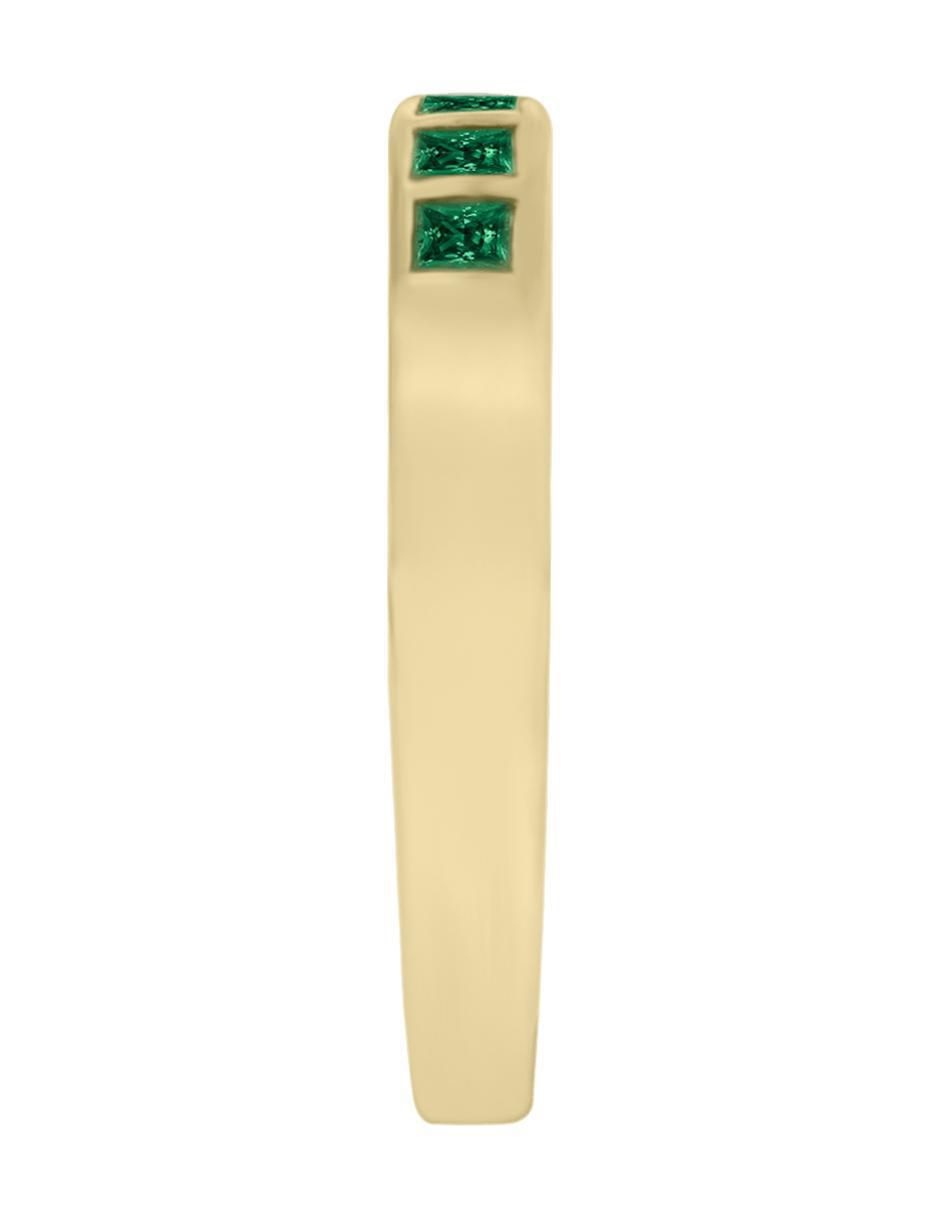 Churumbela de oro amarillo 14 k Amina esmeralda 4