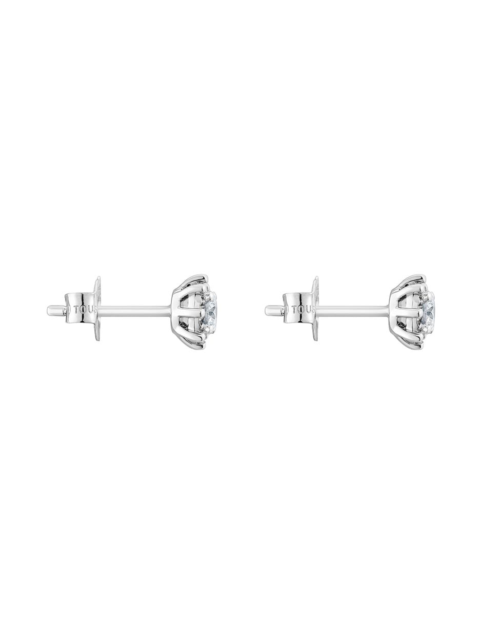 Broqueles circulares Les Classiques de oro blanco con acabado pavé diamante 2