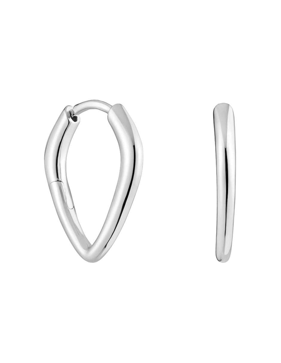 Aretes de aro de plata P 925 con acabado brillante Aretes de aro de plata P 925 con acabado brillante
