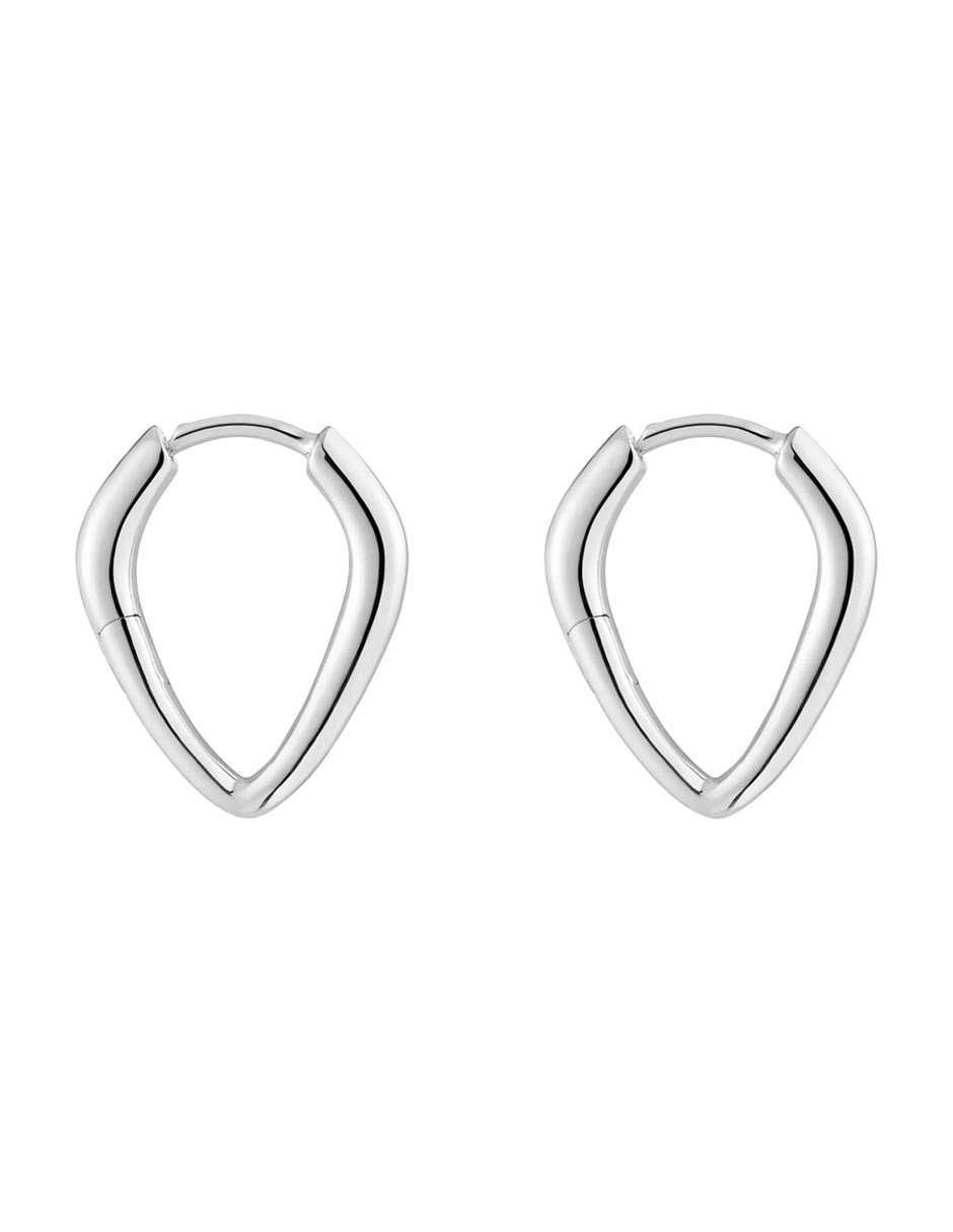Aretes de aro de plata P 925 con acabado brillante 2