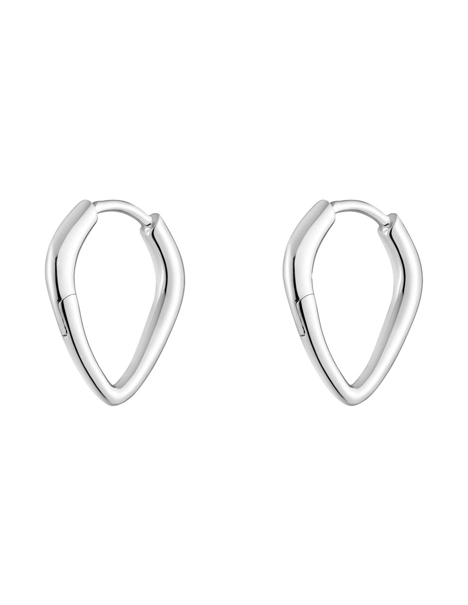 Aretes de aro de plata P 925 con acabado brillante 3