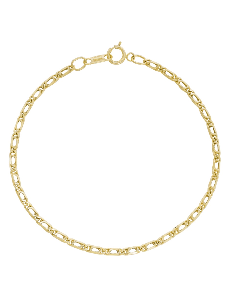 Pulsera de oro 14 K con acabado brillante