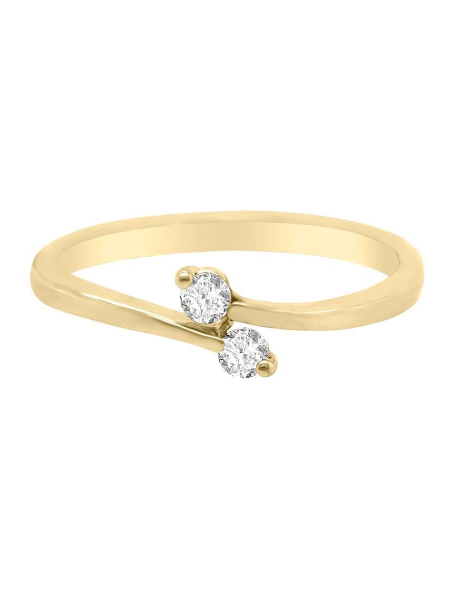 Anillo Vivian 14 k de oro diamante brillante