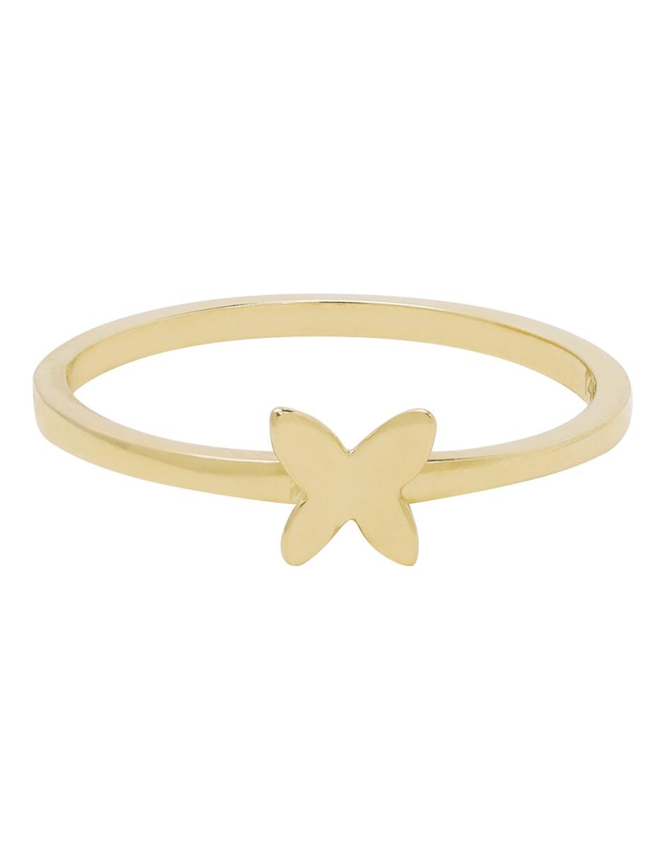 Anillo de mariposa 14 k de oro pulido